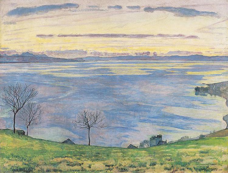 Ferdinand Hodler Genfersee am Abend von Chexbres aus oil painting image